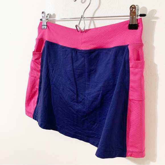 RunningSkirts.com Two Toned Running Skirt with Built in Brief Mini Length 💗💙 - Picture 4 of 8